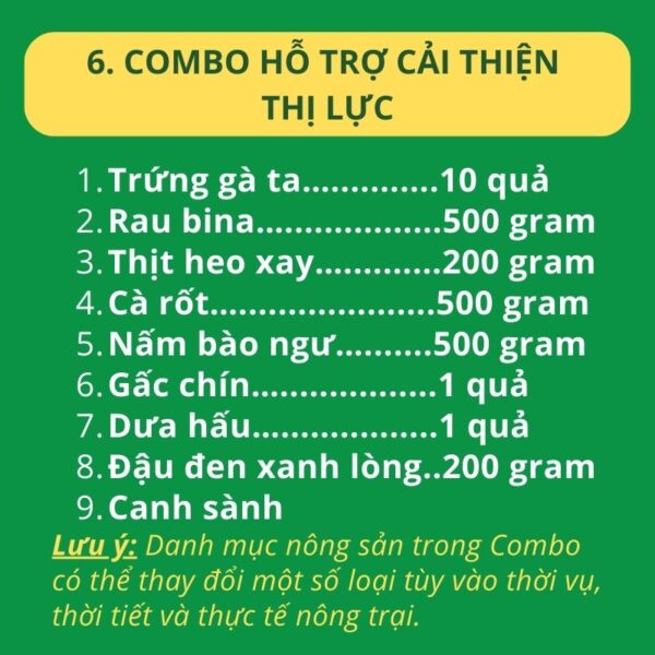 COMBO HỖ TRỢ CẢI THIỆN THỊ LỰC